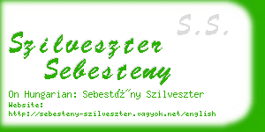 szilveszter sebesteny business card